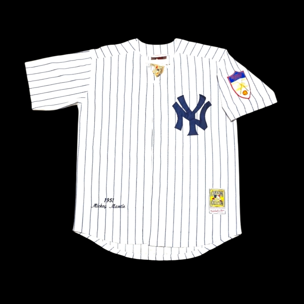 Mickey Mantle New York Yankees Jersey 1951 Throwback ALL Stitched NEW With Tags! - Picture 2 of 3